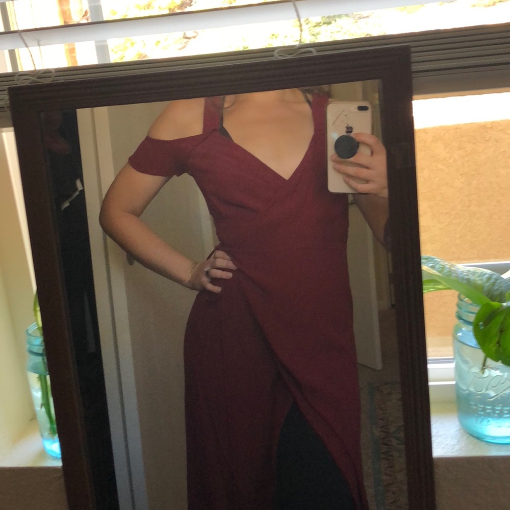 Red midi dress